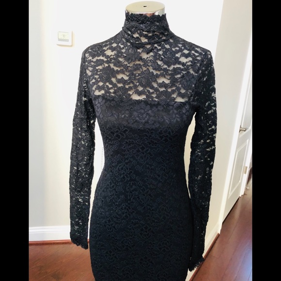 OPEN BACK LACE FIGURE HUGGING SHEER DRESS - Picture 6 of 10